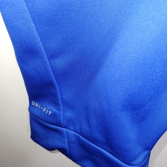 Nike Sweatshirt Pullover Thick 2XL Blue Long Therma Training Crew Logo Dri Fit - Picture 4 of 12